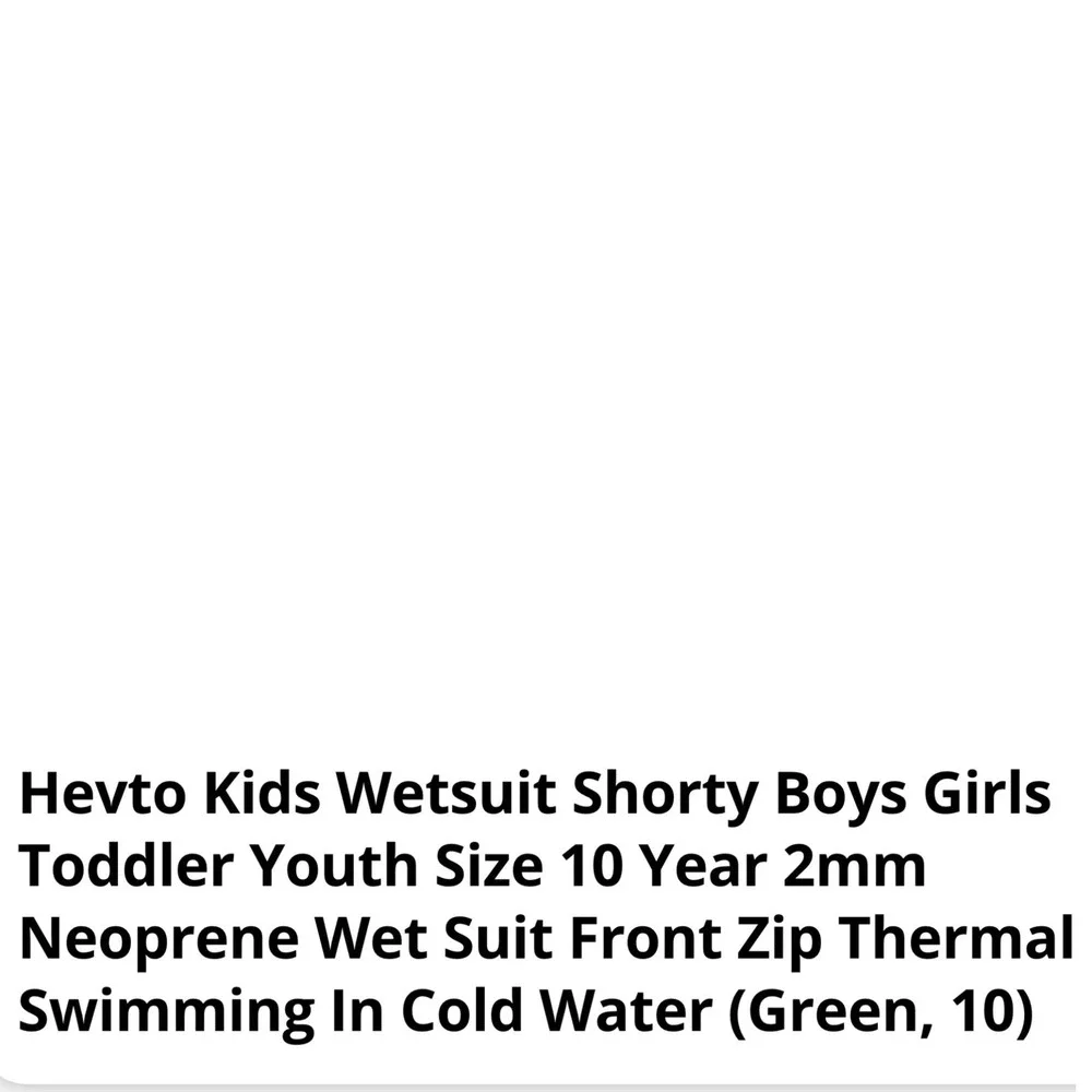 Hevto Kids Wetsuit Shorty Blue Lime Green 2mm Neoprene Front Zip Size 12 Youth